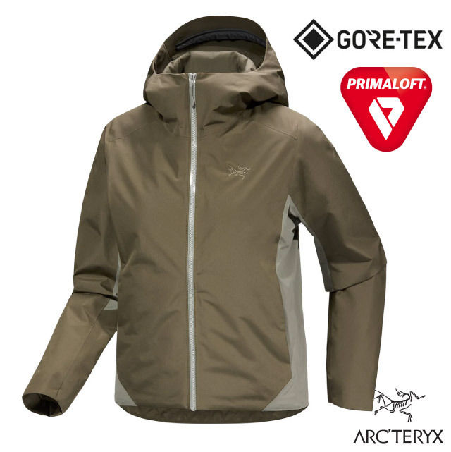 【ARCTERYX 始祖鳥】女 Solano Gore-Tex防風防水保暖連帽外套/X000009163 龍紋綠/糧草綠✿30E010